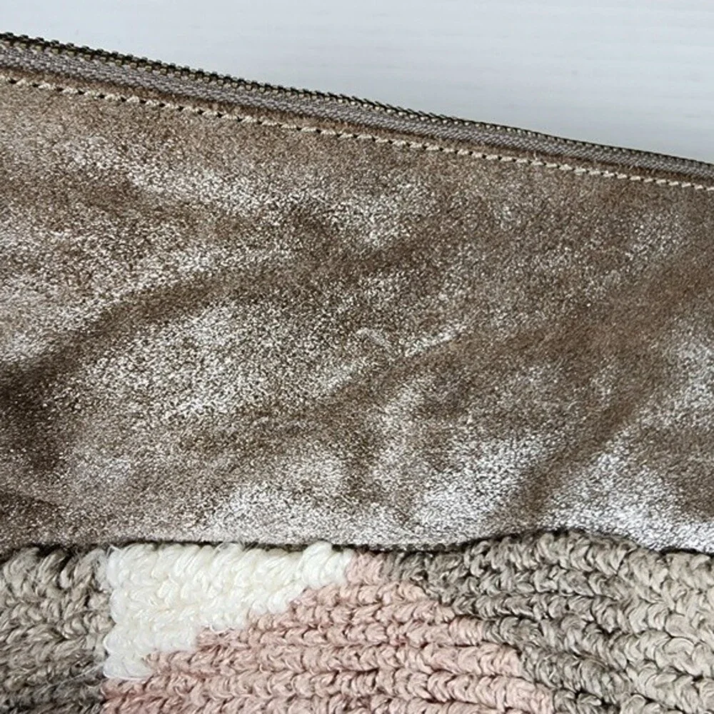 Anthropologie Jasper & Jeera Pouch Metallic Leather Cotton Blend Large Tassel - Picture 9 of 14